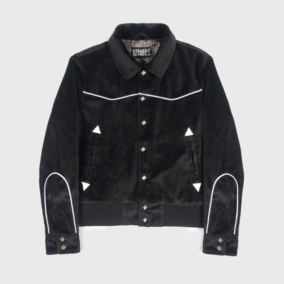 Straight To Hell Jackson Black Velvet Jacket - Picture 1 of 5